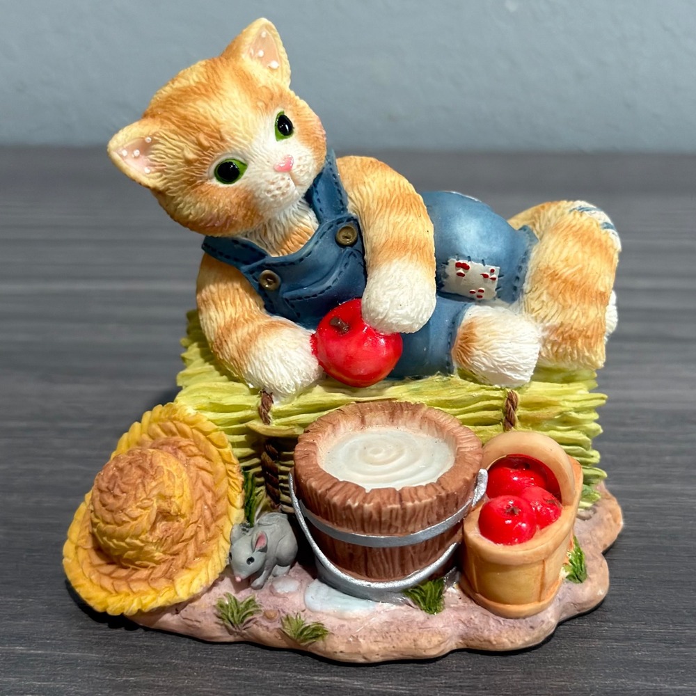 Enesco Calico Kittens Feel-ine Fine In The Country Figurine 543519 Ltd Ed 1999